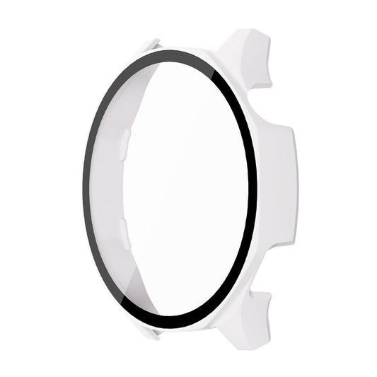 ENKAY For Huawei Watch GT 5 46mm ENKAY Hat-Prince 2-in-1 Rubberized Hard PC Frame with 9H Tempered Glass Screen Protector - White