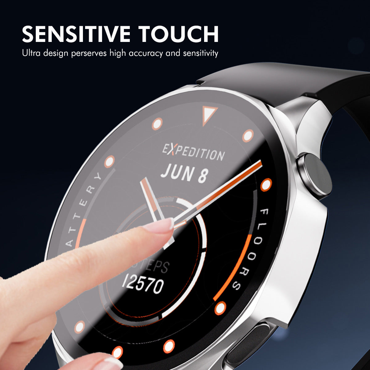 ENKAY For Huawei Watch GT 5 46mm ENKAY Hat-Prince 2-in-1 Rubberized Hard PC Frame with 9H Tempered Glass Screen Protector - White