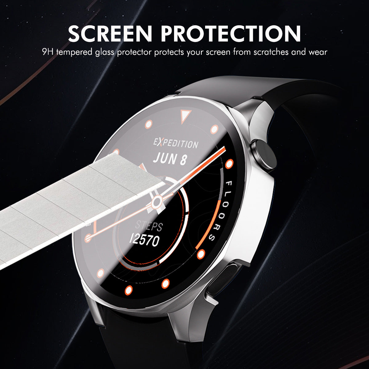 ENKAY For Huawei Watch GT 5 46mm ENKAY Hat-Prince 2-in-1 Rubberized Hard PC Frame with 9H Tempered Glass Screen Protector - White