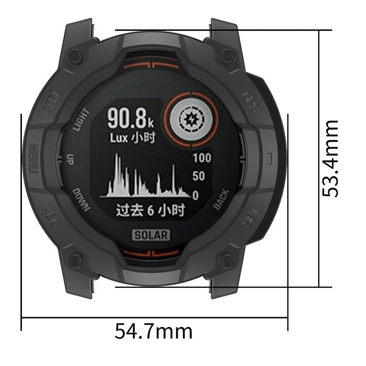 PRAGUS For Garmin Instinct 3 Solar 45mm TPU Watch Case Hollow-Out Rugged Bumper Cover - Black