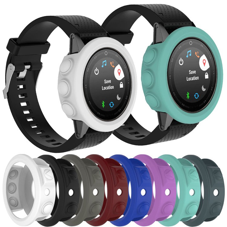For Garmin Fenix 5X / 5X Plus Soft Silicone Watch Case Anti-Scratch Protective Cover Frame - Purple