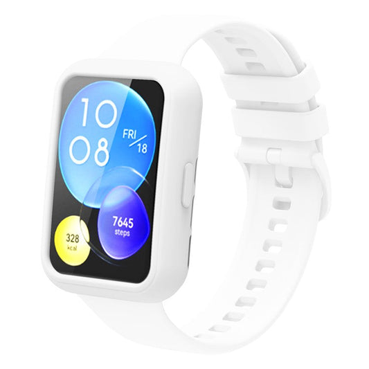 PRAGUS For Huawei Watch Fit 2 Smart Watch Silicone Case Anti-scratch Protective Frame - White