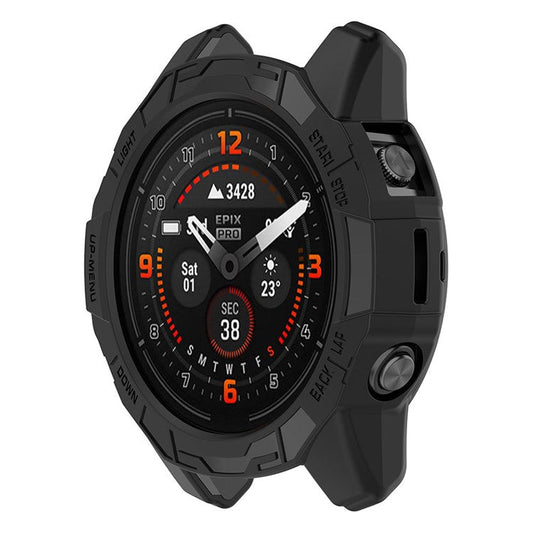 ENKAY HAT PRINCE For Garmin epix Pro 51mm / Fenix 7X / 7X Pro Drop-Proof Hollow Case Sports Watch TPU Case Cover - Black