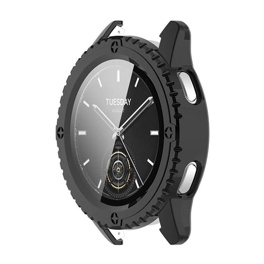 ENKAY HAT PRINCE For Xiaomi Watch S3 Case with Tempered Glass Screen Protector Hard PC Watch Cover - Black