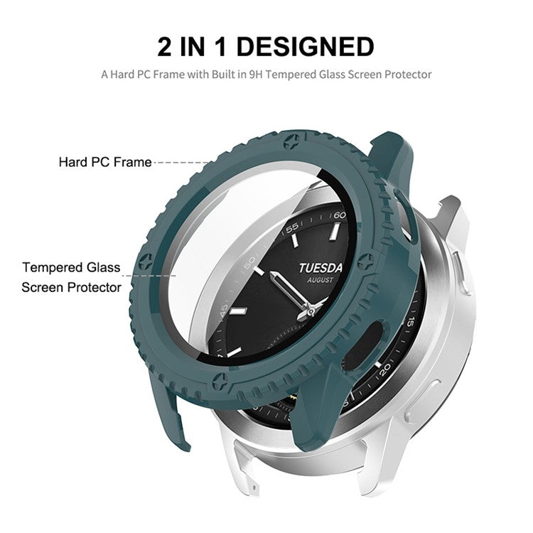 ENKAY HAT PRINCE For Xiaomi Watch S3 Case with Tempered Glass Screen Protector Hard PC Watch Cover - Black