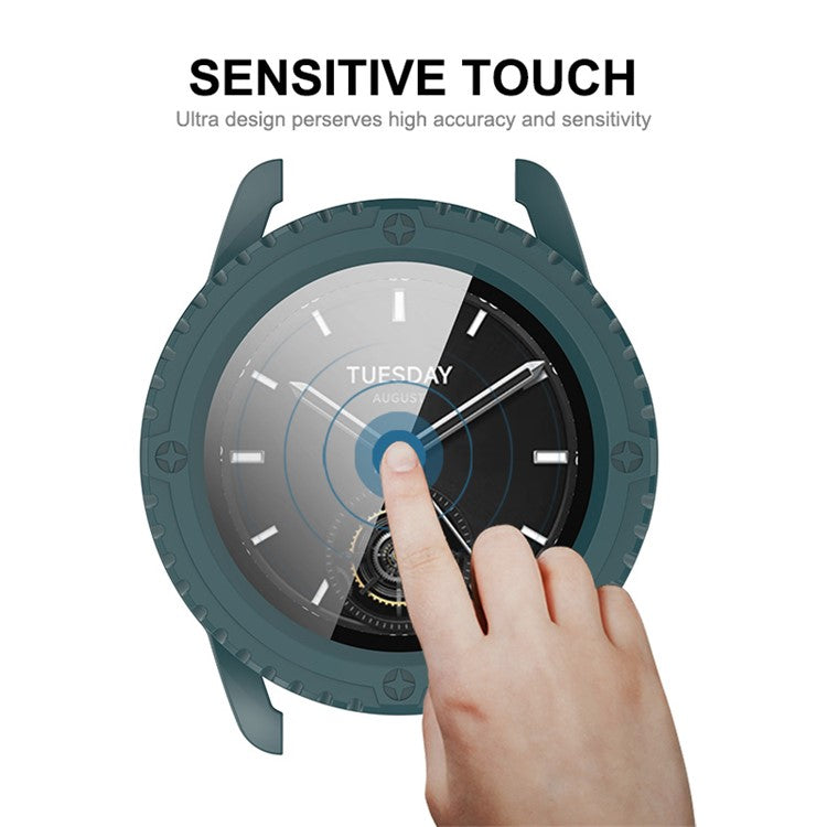 ENKAY HAT PRINCE For Xiaomi Watch S3 Case with Tempered Glass Screen Protector Hard PC Watch Cover - Black