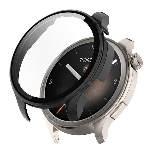 ENKAY HAT PRINCE For Huami Amazfit Balance Overall PC Watch Case with Tempered Glass Screen Protector - Black