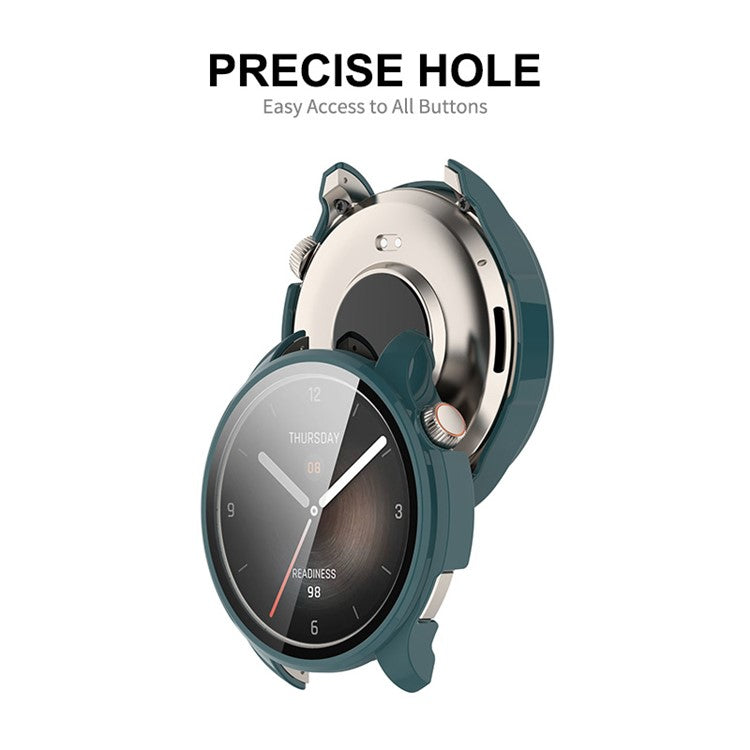 ENKAY HAT PRINCE For Huami Amazfit Balance Overall PC Watch Case with Tempered Glass Screen Protector - Dark Blue