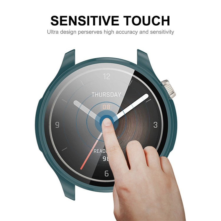 ENKAY HAT PRINCE For Huami Amazfit Balance Overall PC Watch Case with Tempered Glass Screen Protector - Dark Blue