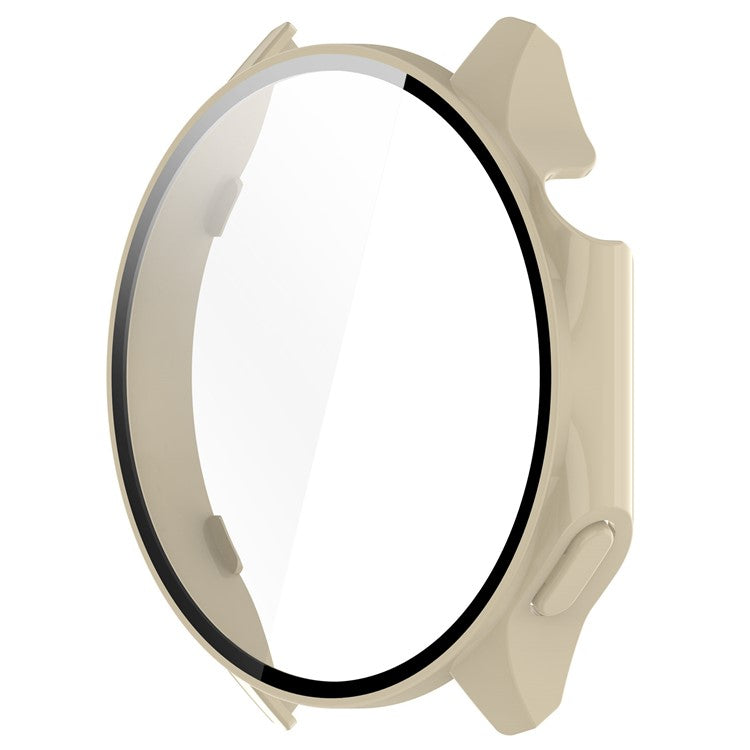 PRAGUS For Oppo Watch X / OnePlus Watch 2 46mm Drop Protection PC Watch Frame Cover with Tempered Glass Screen Film - Beige
