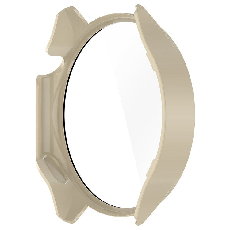 PRAGUS For Oppo Watch X / OnePlus Watch 2 46mm Drop Protection PC Watch Frame Cover with Tempered Glass Screen Film - Beige