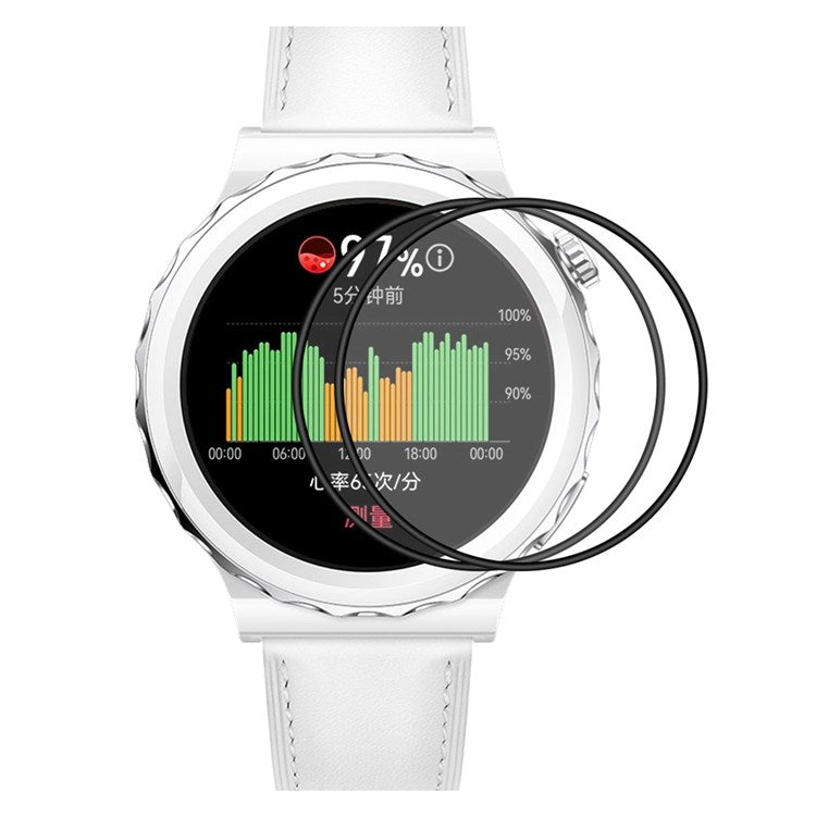 ENKAY HAT PRINCE 2Pcs/Set For Huawei Watch GT 3 Pro 43mm Sensitive Touch HD Soft PC Edge Screen Protector, PMMA 3D Curved Full Cover Screen Film