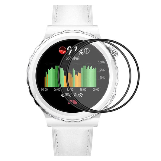 ENKAY HAT PRINCE 2Pcs/Set For Huawei Watch GT 3 Pro 43mm Sensitive Touch HD Soft PC Edge Screen Protector, PMMA 3D Curved Full Cover Screen Film
