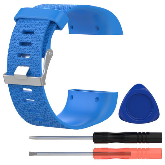 PRAGUS For Fitbit Surge Soft TPE Watch Strap with Installation Tools - Baby Blue, Size: S