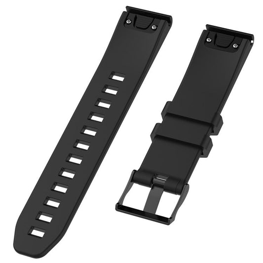 PRAGUS For 22mm Silicone Watch Band for Garmin Fenix 5 / Forerunner 935 945 / Quatix 5 / Quatix 5 Sapphire / Approach S60 Twill Texture Wrist Strap - Black