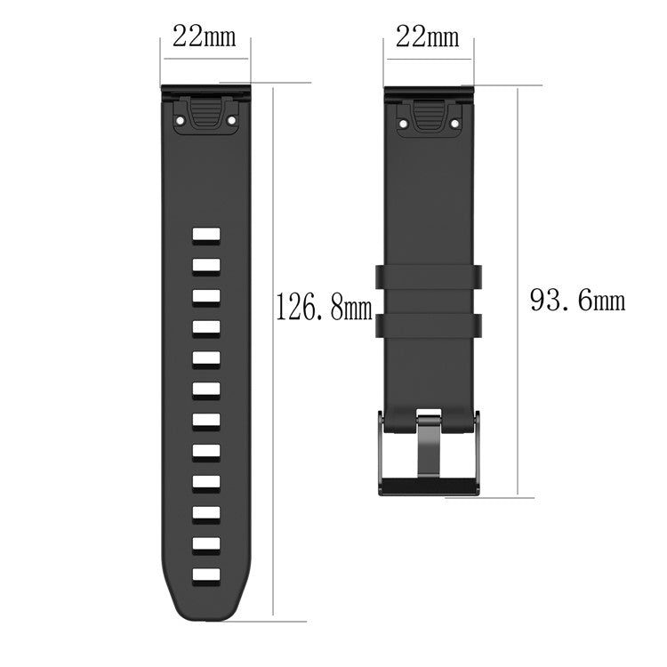 PRAGUS For 22mm Silicone Watch Band for Garmin Fenix 5 / Forerunner 935 945 / Quatix 5 / Quatix 5 Sapphire / Approach S60 Twill Texture Wrist Strap - Black
