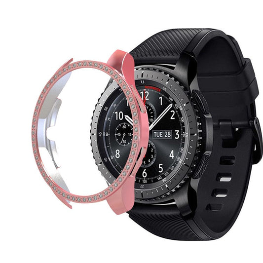 PRAGUS For Rhinestone Decor PC Frame Case for Samsung Galaxy Watch 46mm - Pink