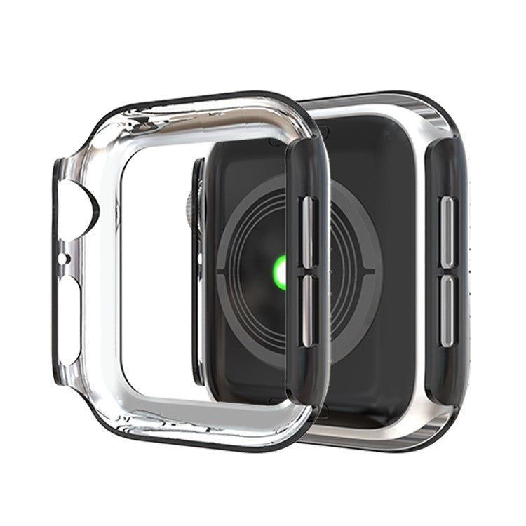 Dual-row Rhinestone Decor Smart Watch PC Case for Apple Watch Series 4 44mm - Black