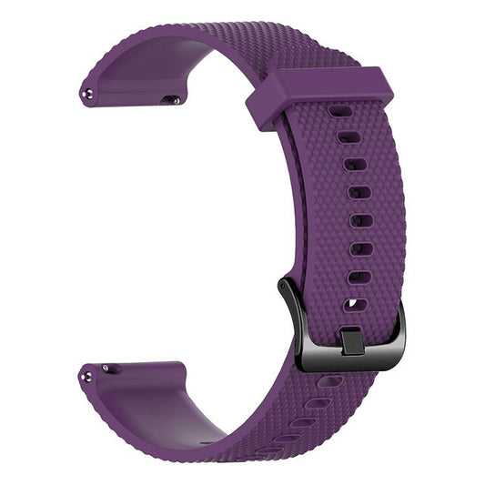 PRAGUS For 22mm Textured Soft Silicone Strap Watch Band Replacement for Garmin Vivoactive 4 - Purple