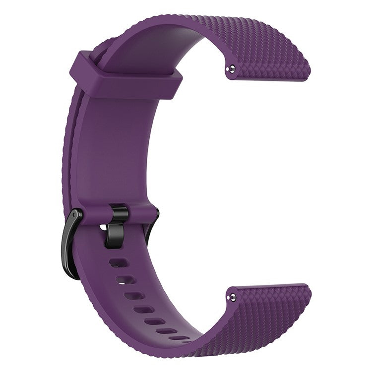 PRAGUS For 22mm Textured Soft Silicone Strap Watch Band Replacement for Garmin Vivoactive 4 - Purple