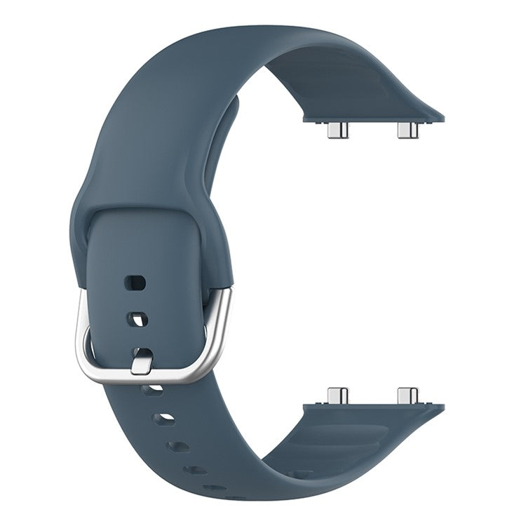 PRAGUS For Solid Color Silicone Smart Watch Strap Adjustable Wrist Band for Oppo Watch 2 46mm - Dark Blue
