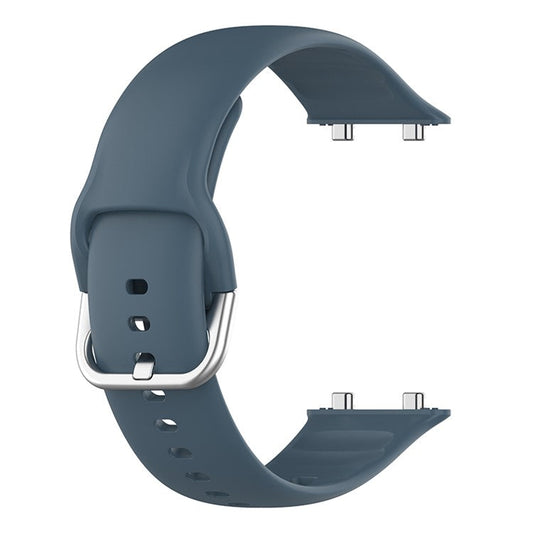 PRAGUS For Solid Color Silicone Smart Watch Strap Adjustable Wrist Band for Oppo Watch 2 46mm - Dark Blue