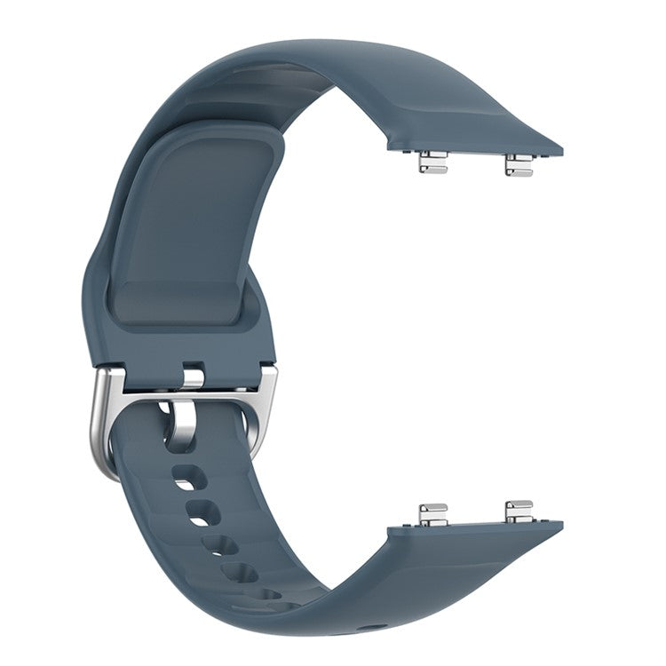PRAGUS For Solid Color Silicone Smart Watch Strap Adjustable Wrist Band for Oppo Watch 2 46mm - Dark Blue