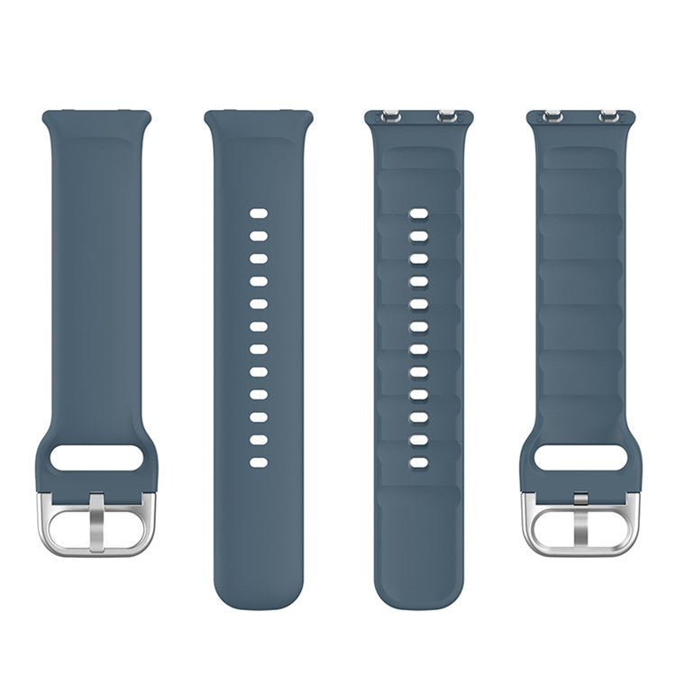 PRAGUS For Solid Color Silicone Smart Watch Strap Adjustable Wrist Band for Oppo Watch 2 46mm - Dark Blue