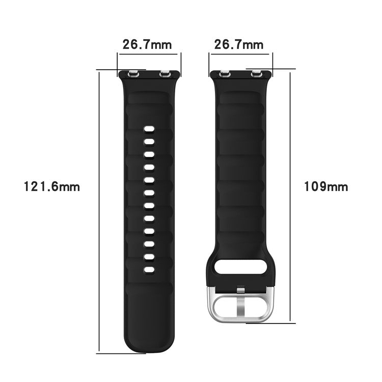 PRAGUS For Solid Color Silicone Smart Watch Strap Adjustable Wrist Band for Oppo Watch 2 46mm - Dark Blue