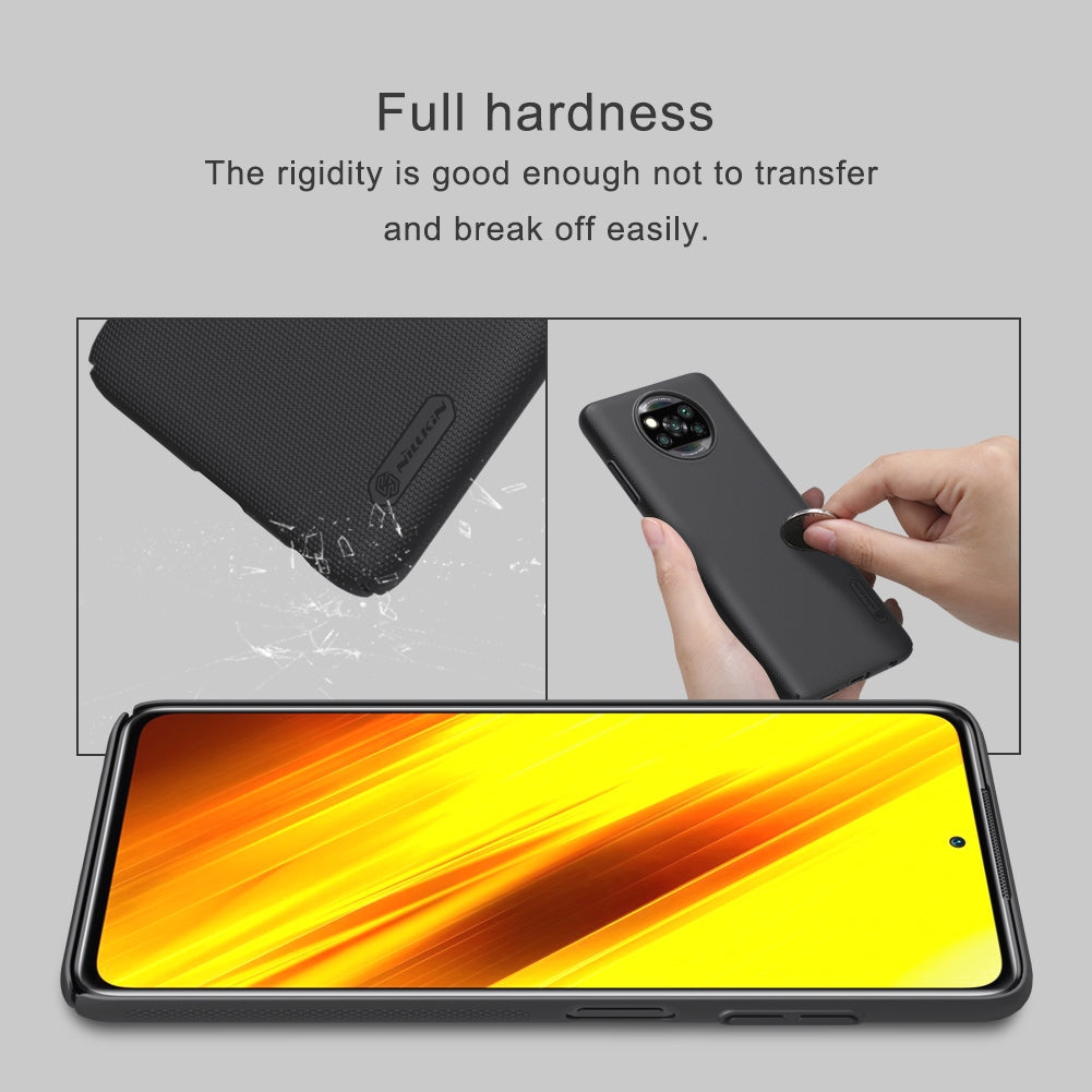 For Xiaomi Poco X3 NFC NILLKIN Frosted Concave-convex Texture PC Protective Case(Black)