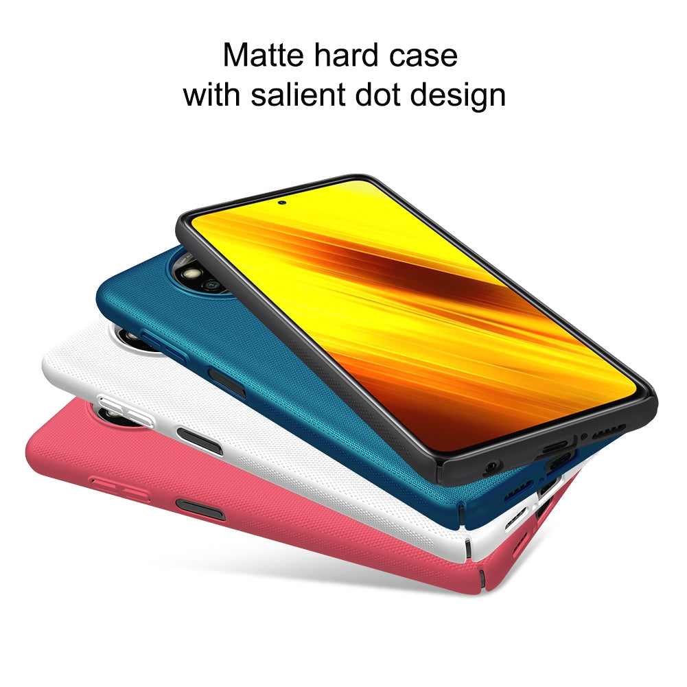 For Xiaomi Poco X3 NFC NILLKIN Frosted Concave-convex Texture PC Protective Case(Black)