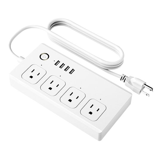 ZigBee 10A SM-SO301-U 2500W 4 Holes + 4 USB Smart Power Strip, US Plug(White)