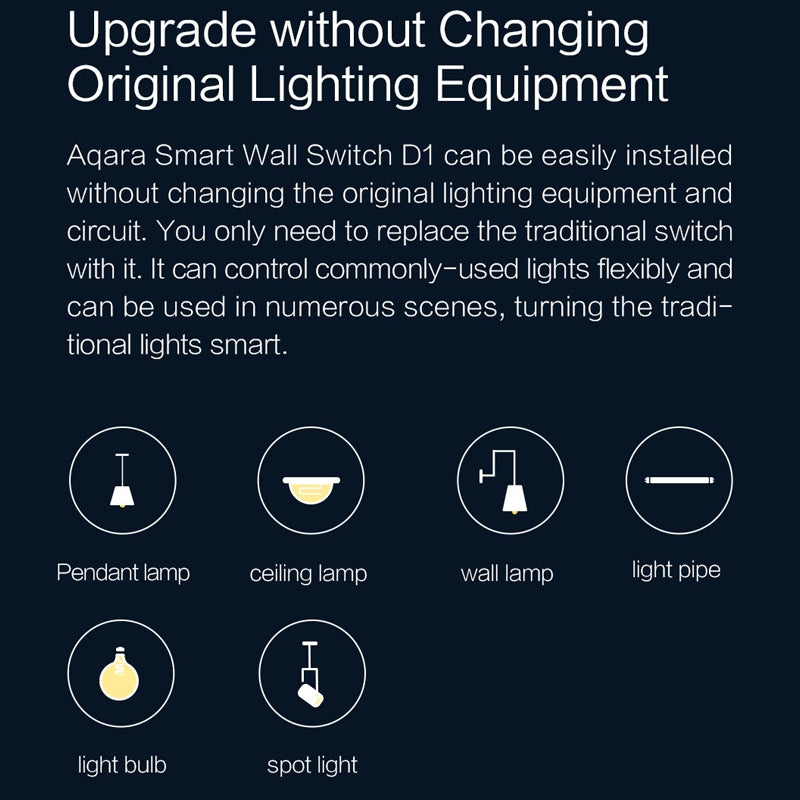 Original Xiaomi Youpin Aqara Smart Wall Switch D1, Zero FireWire Three Button Version