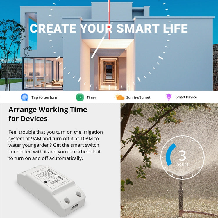 Sonoff Basic R2 eWelink Phone APP WiFi 2.4GHz DIY Smart LED Switch Remote Controller Module, Support Alexa Echo & Google Home Voice Control, AC 90-250V