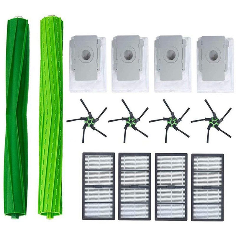 Robot Sweeping Brush + Hippa + Side Brush + Dust Bag Set For iRobot Roomba S9 S9+(14 PCS/Set)