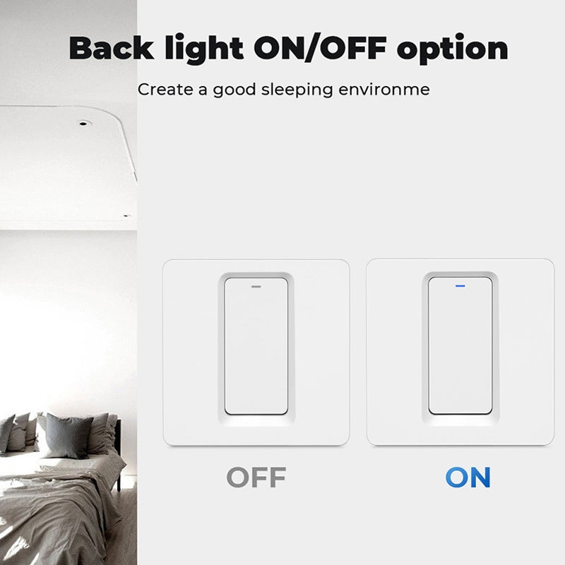 Tuya ZigBee Smart Single-fire Zero-fire Sharing Switch Phone Control Voice Panel EU Plug, Spec: 2 Buttons