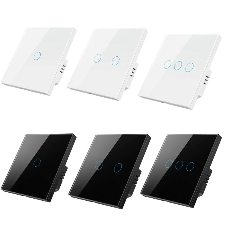 Tuya ZigBee Zero Firewire Touch Wall Remote Control Switch Light Control Voice Switch EU Plug, Style: 3 Gang (White)
