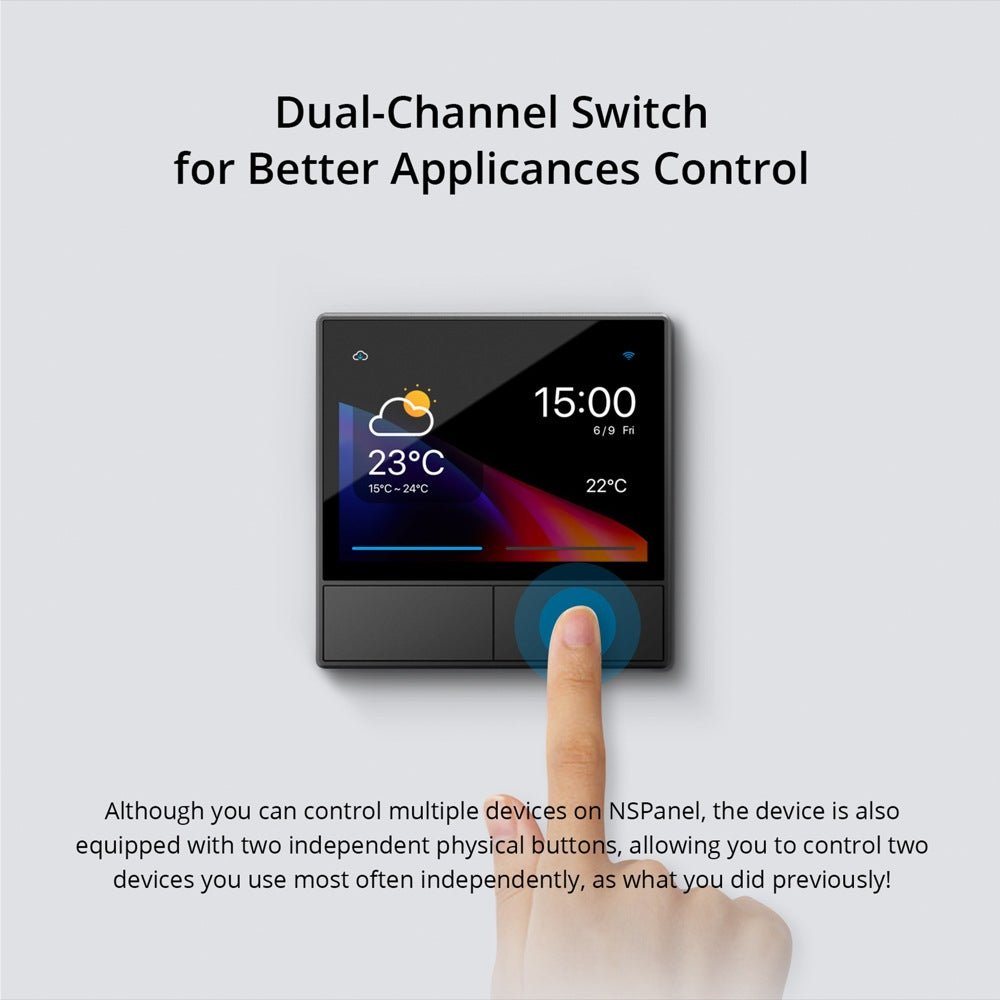 Sonoff NSPanel WiFi Smart Scene Switch Thermostat Temperature All-in-One Control Touch Screen, US Plug(Black)