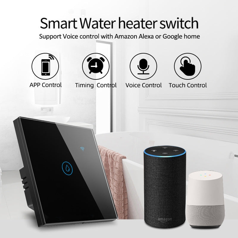 Tuya ZigBee 40A Smart High Power Water Heater Light Air Conditioner Switch Time Voice Remote Control(White)