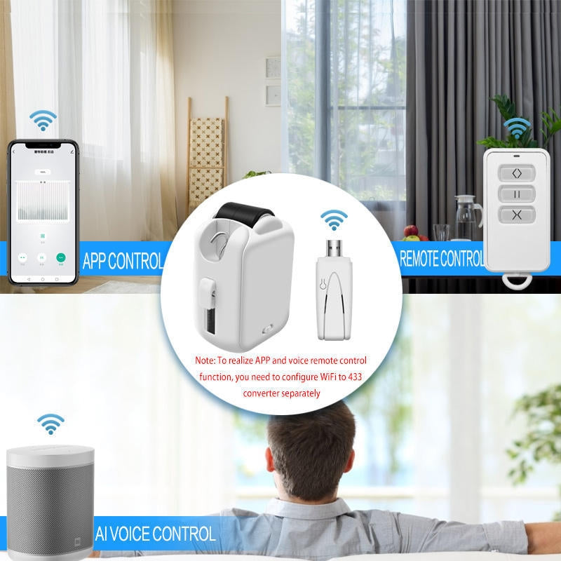X101 Smart Home Automatic Curtain Machine With RC, Style: Track Model Single Host