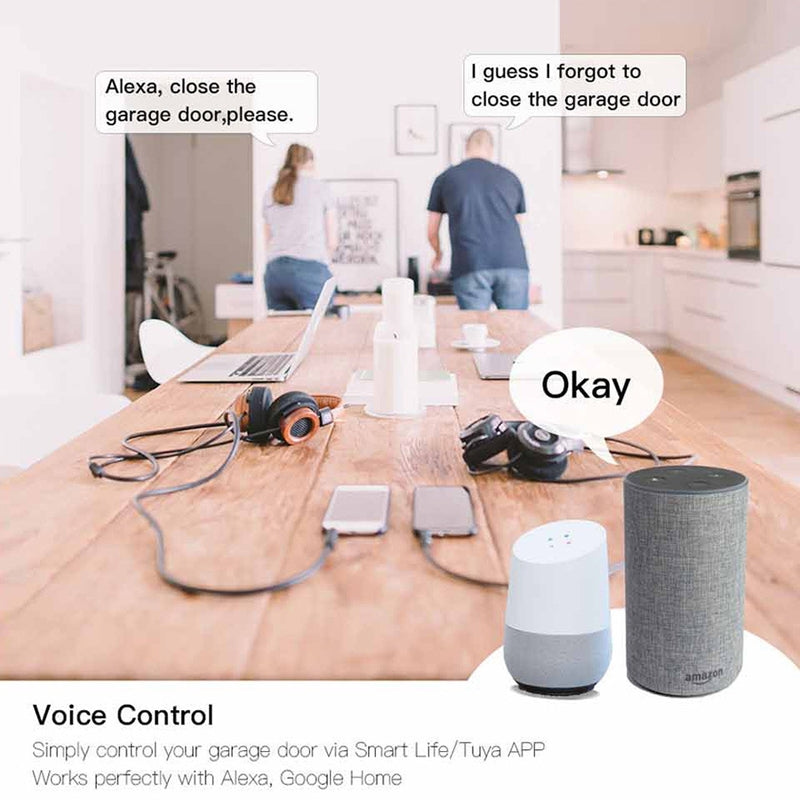 Tuya APP Remote Control WIFI Smart Garage Door Controller, Specification: EU Plug