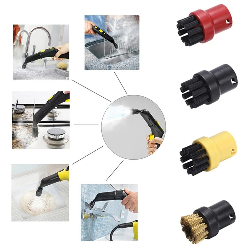 Steam Brush Heads Steamer Accessories For Karcher SC1 / SC2 / SC3 / SC4 / SC5, Style: Copper Brush