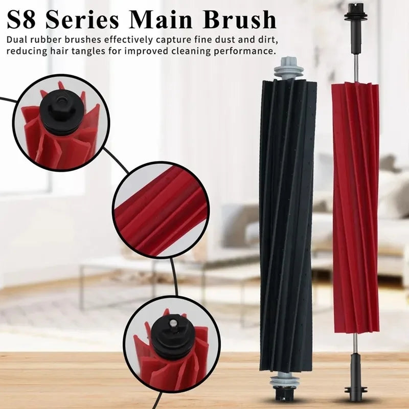 For Roborock G20 / S8 Plus / S8 / S8 Pro Vacuum Cleaner Accessories 1pair Black Side Brush 