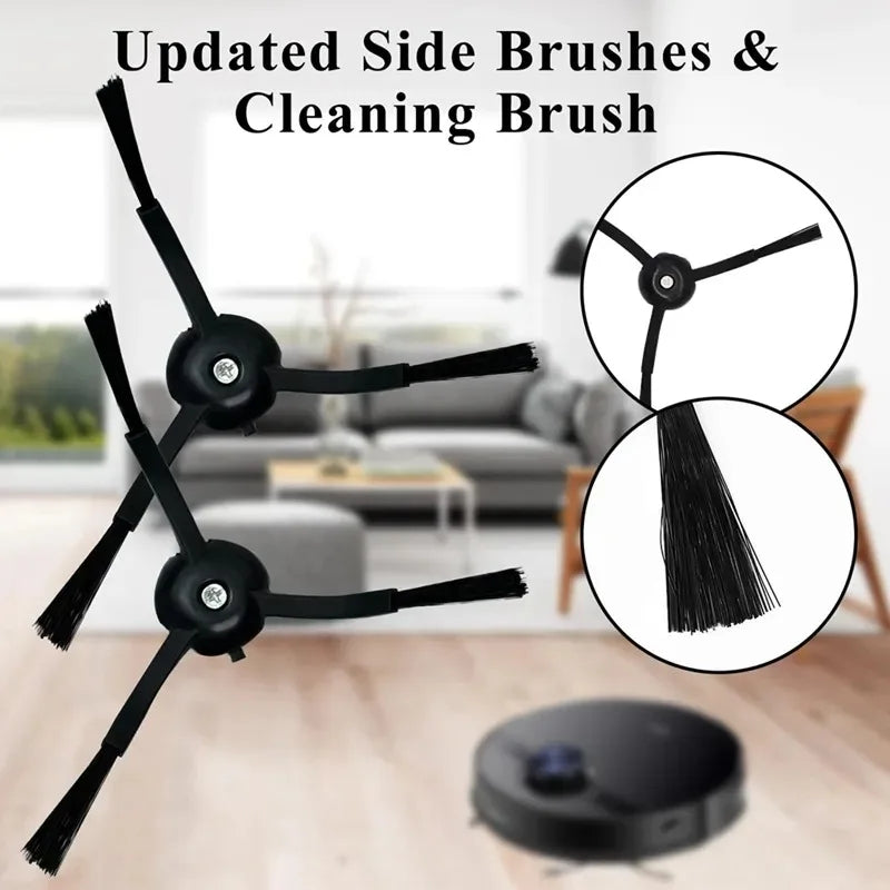 For Roborock G20 / S8 Plus / S8 / S8 Pro Vacuum Cleaner Accessories 1pair Black Side Brush 