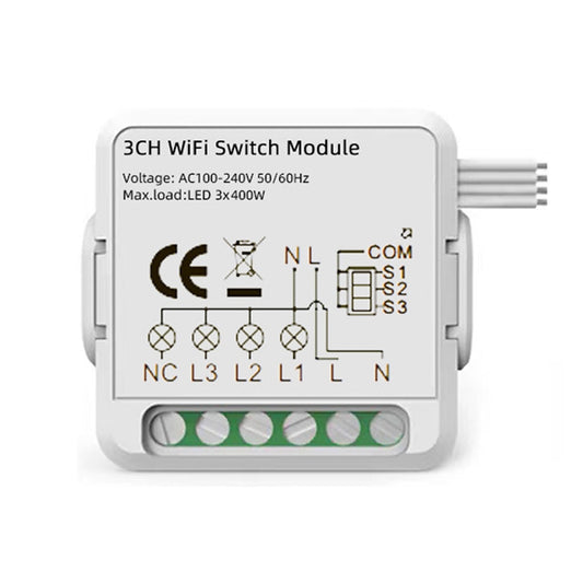 3CH WiFi Smart Switch Module For Alexa / Google Home / Tuya Smart Life APP