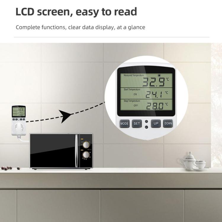 Intelligent Digital Thermostat Countdown Temperature Control Switch Socket Timing Temperature Controller(UK)