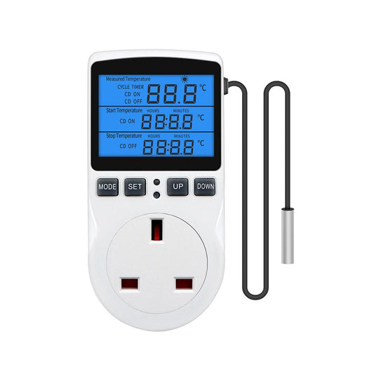 Backlight Smart Digital Thermostat Countdown Temperature Control Switch Socket Timing Temperature Controller UK Plug