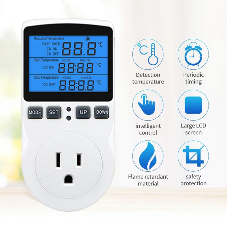 Backlight Smart Digital Thermostat Countdown Temperature Control Switch Socket Timing Temperature Controller UK Plug