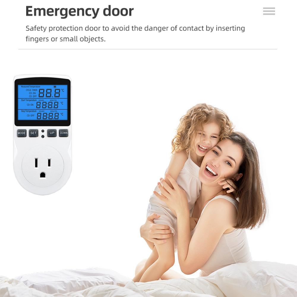 Backlight Smart Digital Thermostat Countdown Temperature Control Switch Socket Timing Temperature Controller UK Plug