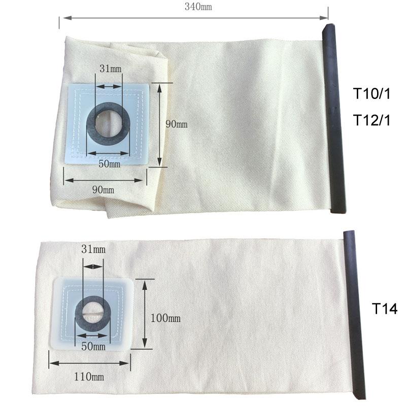 For Karcher T10 / T12 Vacuum Cleaner Filter Bags Reusable Canvas Pocket Bags